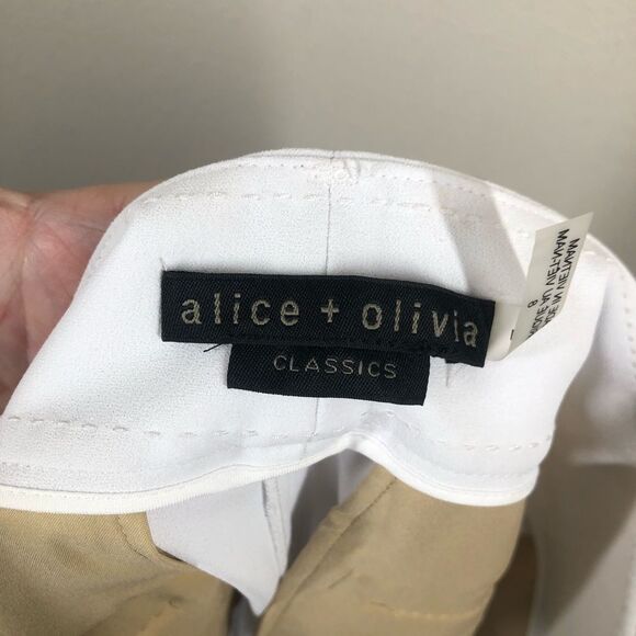 Alice + Olivia Classics White Straight Leg Dress Pants Size 8 - Picture 3 of 8